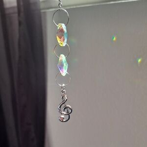 Handmade Silver Treble Clef Pendant Purse Charm Or Mini Suncatcher